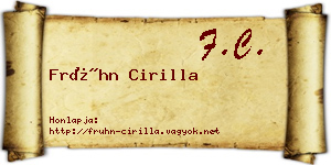 Frühn Cirilla névjegykártya
